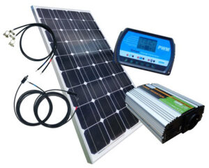 Inselanlage 100W Set mit Spannungswandler