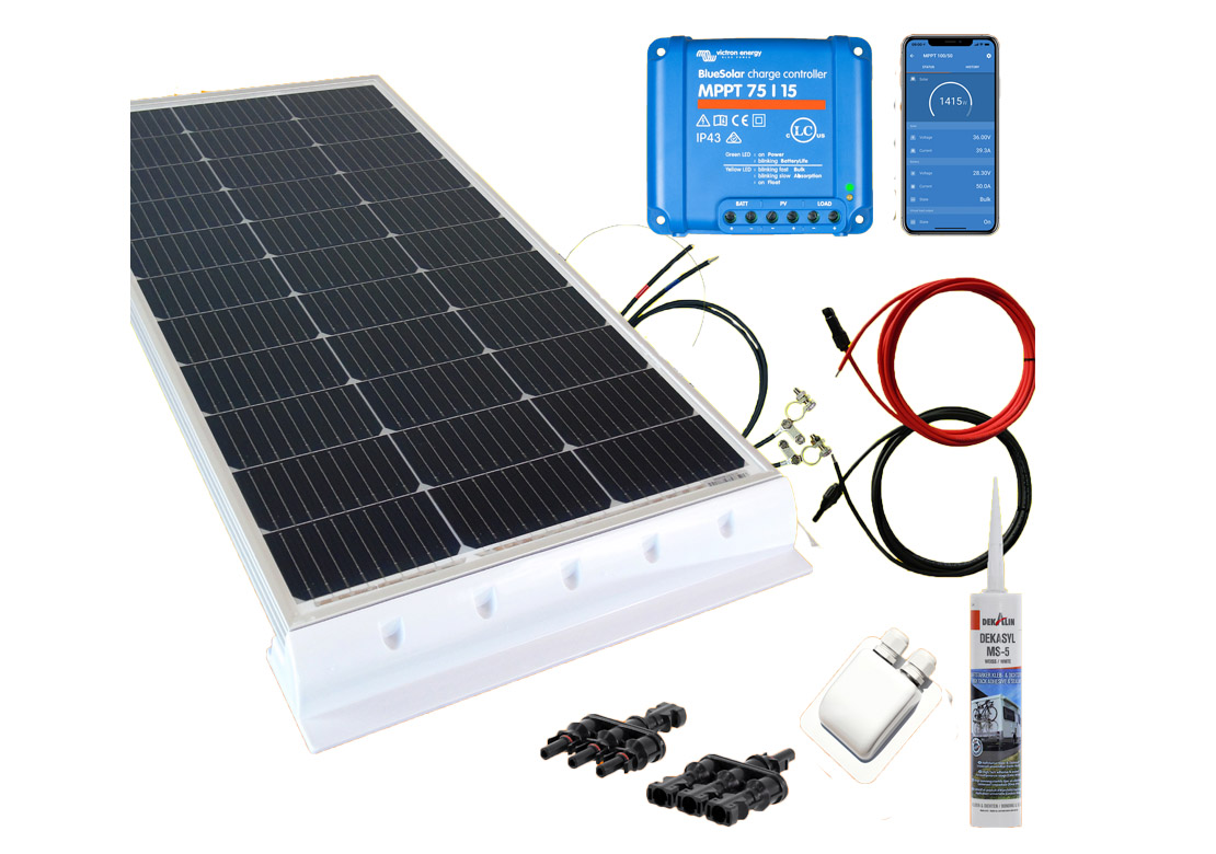 150 Watt Wohnmobil Solaranlage Set mit Victron 75/15 inkl. Bluetooth online  bestellen ☀️