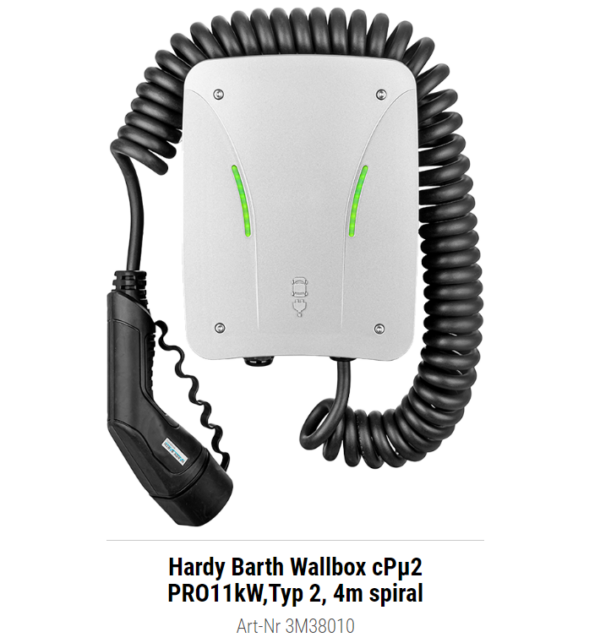 Hardy Barth Wallbox cPH2 1T11 Typ2, spiral4m, Schlüsselsch. “Modi ...
