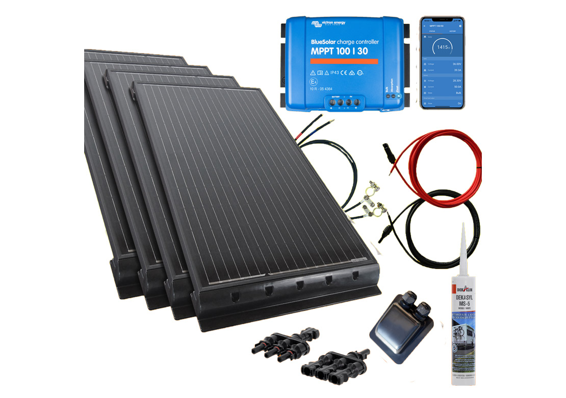 400 Watt Wohnmobilsolaranlage Set mit Victron 100/30 inkl. Bluetooth in  weiß oder schwarz online bestellen ☀️