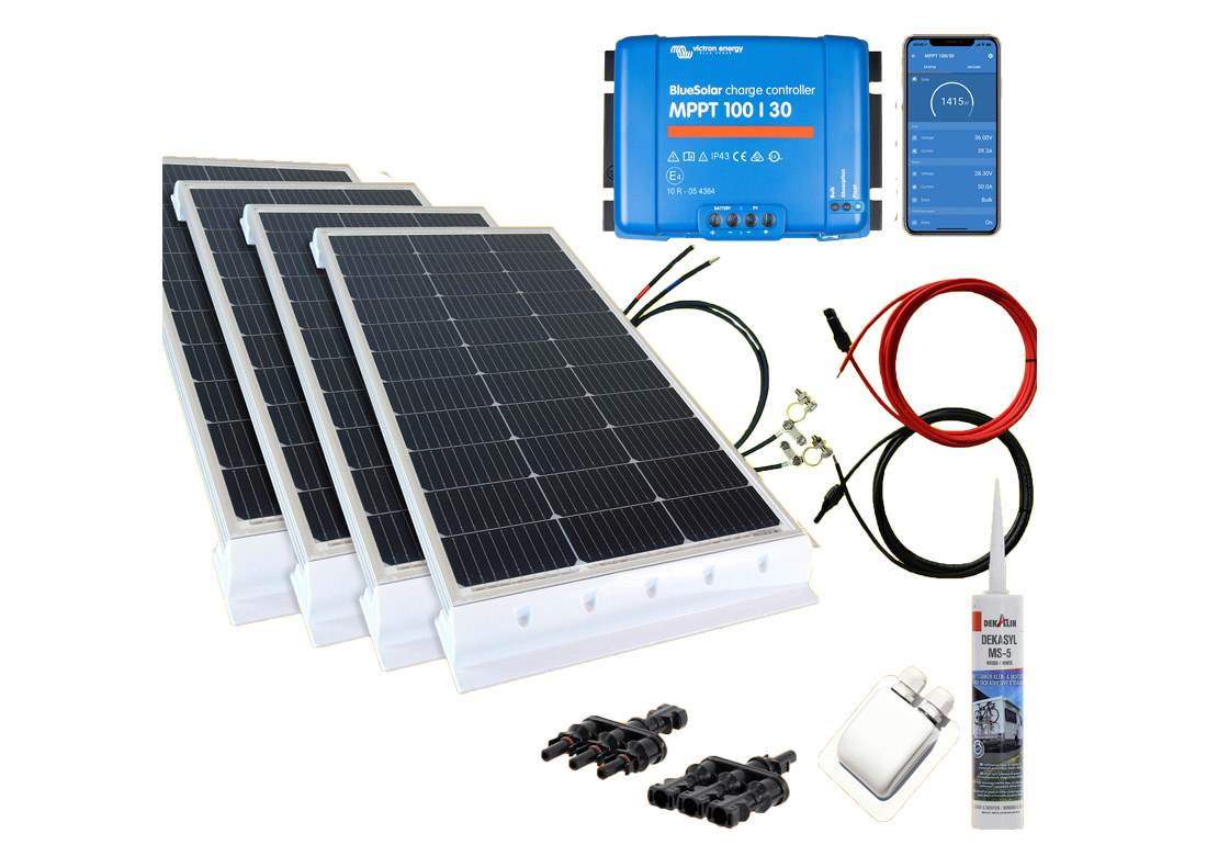 400 Watt Wohnmobilsolaranlage Set mit Victron 100/30 inkl