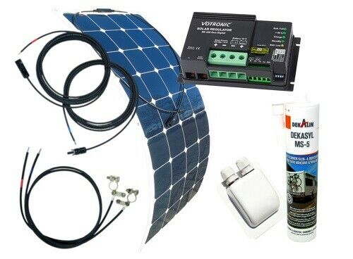 Wohnmobile 130Wp 260Wp 390Wp 520Wp 12V Komplettset Solaranlage mit 130Wp  Semi-Flexibles Solarmodul+Lithium Speicher