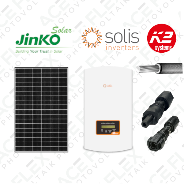15 kWp Photovoltaikanlage Komplettset mit Jinko Modulen + Solis 15kW  Wechselrichter 3-Phasig + Montagematerial online bestellen ☀️