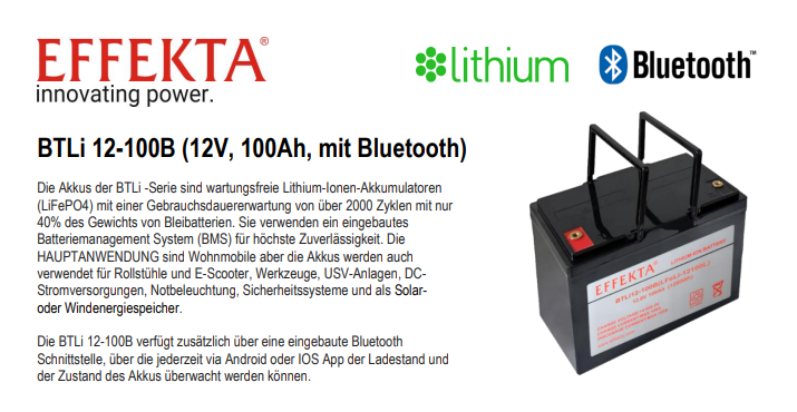 Smart 120Ah 12V Lithium LiFePO4 Batterie Akku online bestellen ☀️