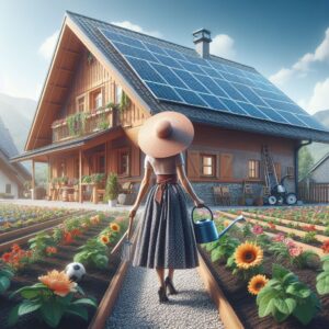 Energieeffizienz Haus, PV-Anlage, Pflanzen
