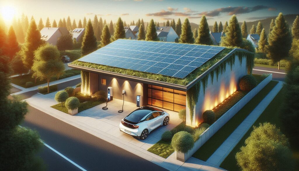 Photovoltaik auf Garage für e Auto Titel