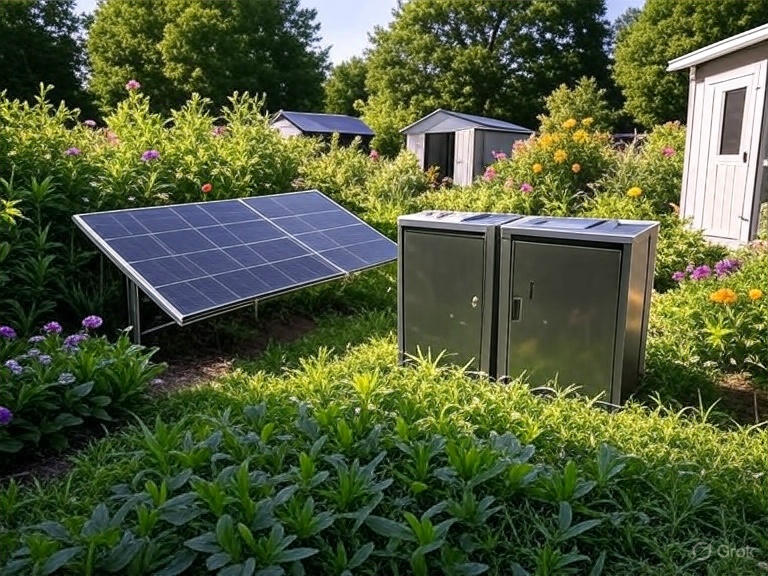 Kleine Solaranlage mit Speicher für Garten