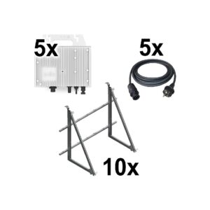 5x Solis S6 Ultra Mini 800W + 10x ENSTALL Plugin-PV Montagesystem 66H1-B, schwarz