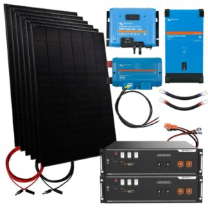 2700W Solar Inselanlage 48V Smart mit 7 kWh Speicher 3000W Inverter und Flachdachmontage