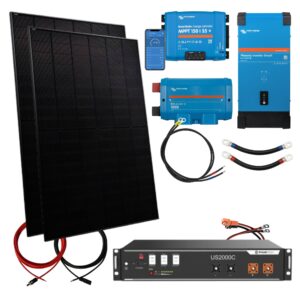 900 Watt Smart Inselanlage mit 4,8 kWh Speicher und 2000W Inverter für Flachdach