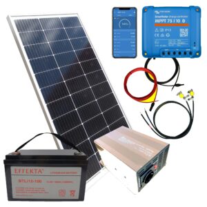 150 Watt Smart Inselanlage 12 Volt mit Lithium Batterie & Spannungswandler