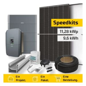 PV-Anlage mit Speicher 11,28 kWp + 9,6 kWh – 24× Trina Vertex S+ 470 Wp + KOSTAL PLENTICORE M G3, Komplettset Ziegeldach